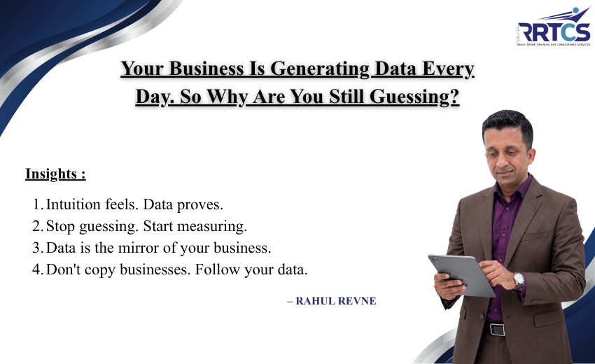 Business owner analyzing dashboards, charts, CRM, and business reports to make data-driven decisions instead of relying on assumptions.