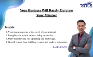Founder standing at a crossroads between employee mindset and entrepreneur mindset, symbolizing business growth through systems, leadership, and strategic thinking.