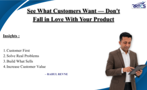 Business consultant analysing customer needs and market insights to build customer-focused products and business strategies.