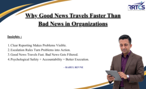 Good news vs bad news in organizations, highlighting how reporting systems, escalation rules, psychological safety, and accountability help important information reach leaders on time.